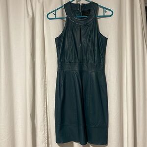 French Connection Genuine Leather dress - teal